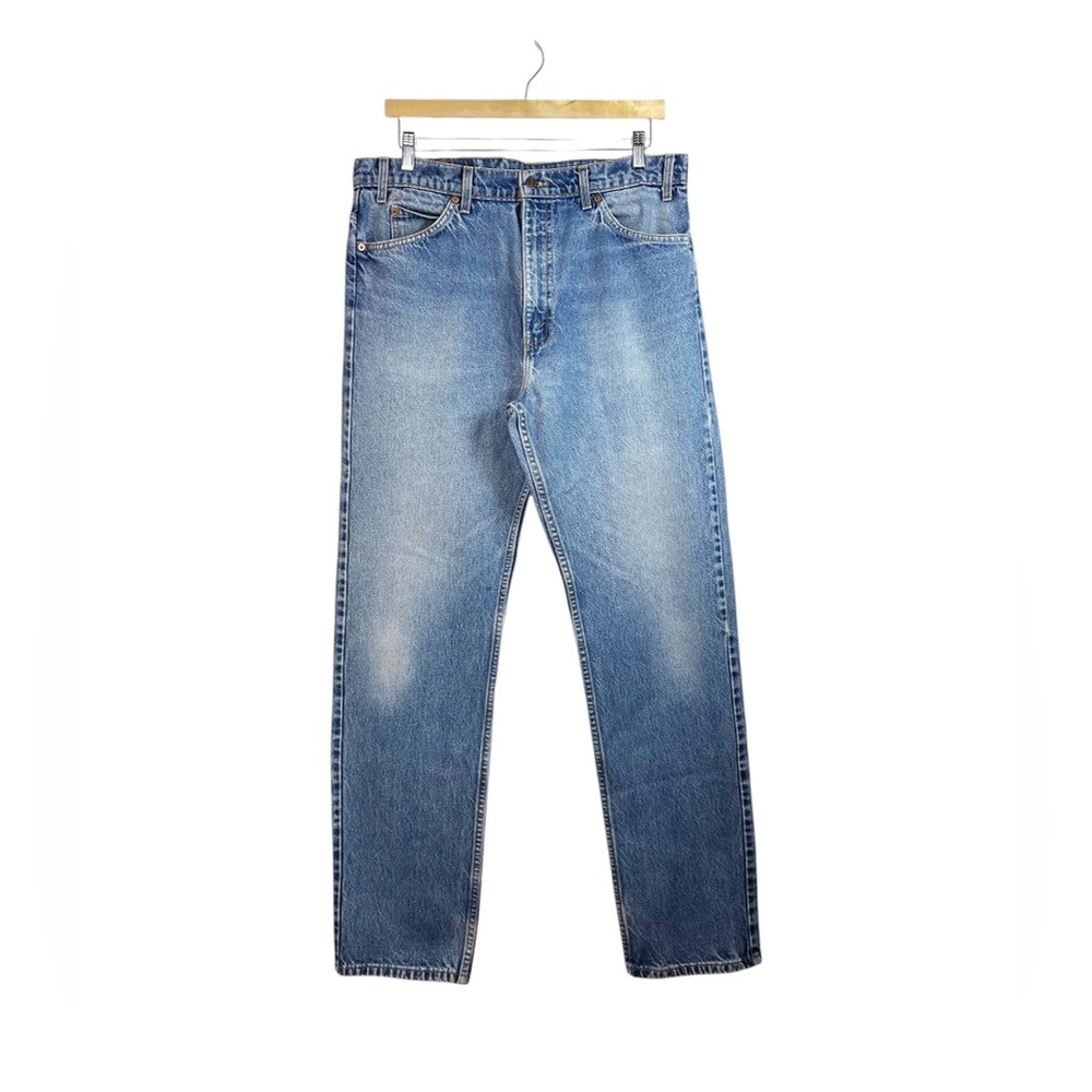 Vintage Levis Jeans Mens 38x34 Light Wash Blue Denim Straight Leg Orange Tab 80s